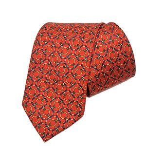 RICHEL 100% Silk Handmade Red Silk Necktie Equestrian 3.25" x 61"